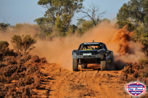 Robinson on his way to victory at Kalgoorlie in his OBR Tonka Trophy Truck