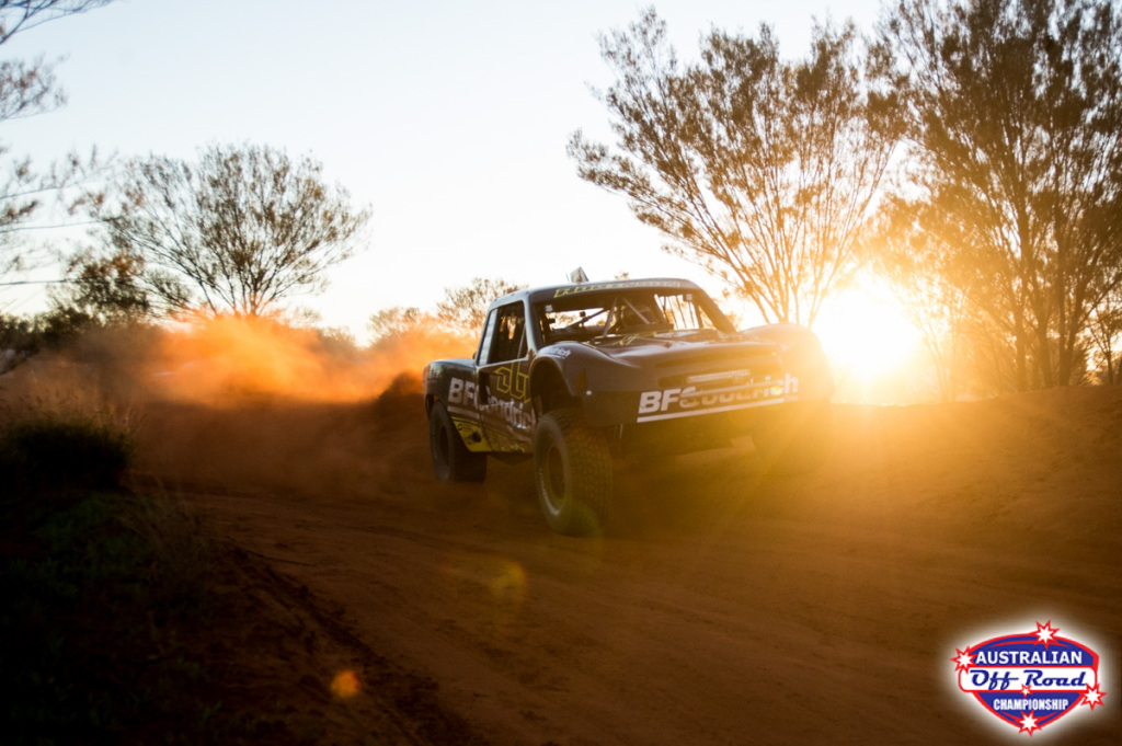 Beau Robinson on the charge in his #413 Geiser Bros Trophy Truck